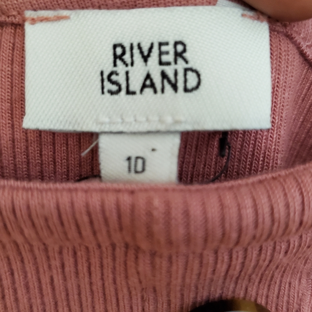 River Island Pink Cami Ribbed Button Front Mini Dress US Size 10 - Picture 5 of 6